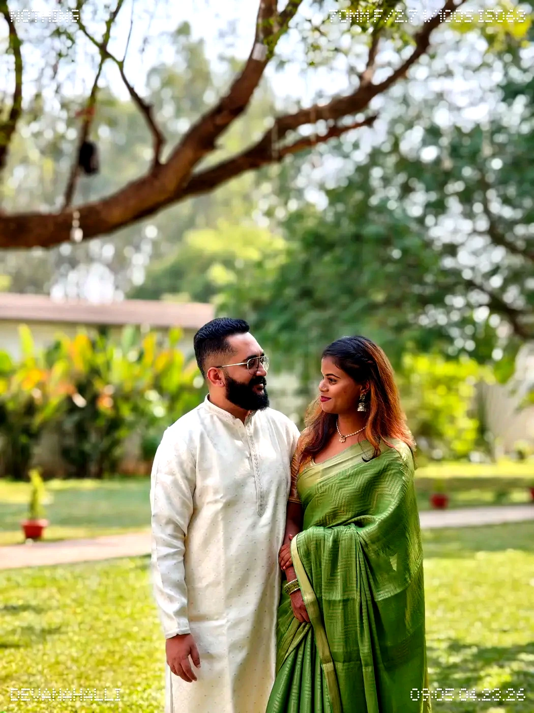 Mamtha and Prem together in the garden