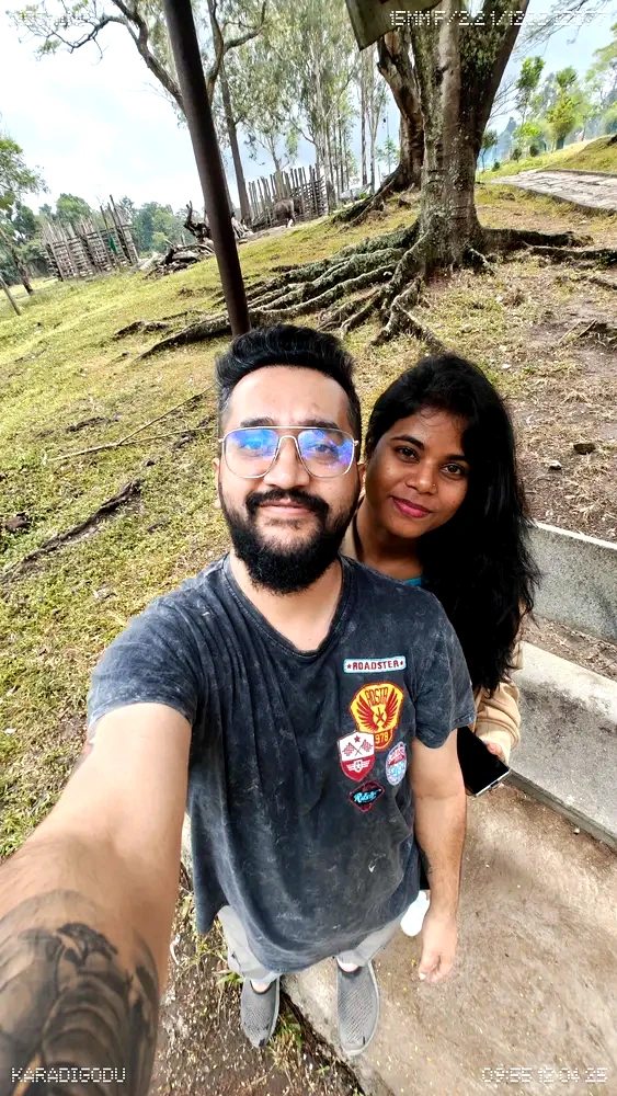 Mamtha and Prem taking a selfie on a day outdoors